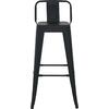 RELIX Σκαμπό Bar με Πλάτη, Μέταλλο Βαφή Μαύρο Matte (Ε5199,1ΜW)