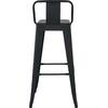 RELIX Σκαμπό Bar με Πλάτη, Μέταλλο Βαφή Μαύρο Matte (Ε5199,1ΜW)