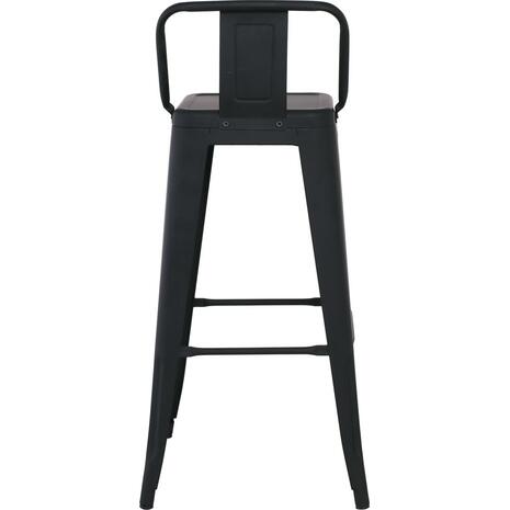 RELIX Σκαμπό Bar με Πλάτη, Μέταλλο Βαφή Μαύρο Matte (Ε5199,1ΜW)