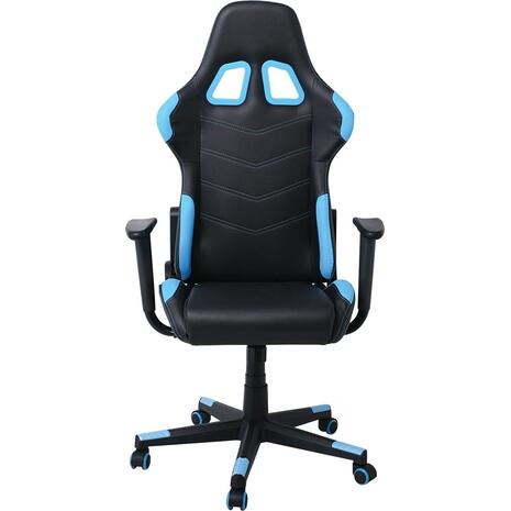 BF9150 Gaming Πολυθρόνα Γραφείου, Ανάκλιση Πλάτης έως 90°, Pu Μαύρο - Μπλε (ΕΟ541,2)