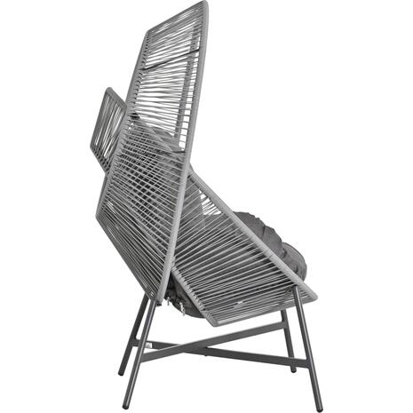ΠΟΛΥΘΡΟΝΑ-ΦΩΛΙΑ RULER HM6506.01 ΓΚΡΙ ΜΕΤΑΛΛΟ-P.E.RATTAN-ΜΑΞΙΛΑΡΙΑ 90x85x154Υεκ