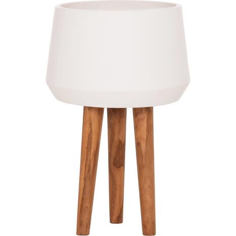 ΓΛΑΣΤΡΑ ΕΣΩΤ.ΧΩΡΟΥ QUAN HM4680.02L FIBER CEMENT ΛΕΥΚΟ--ΒΑΣΗ TEAK Φ38x62Υεκ