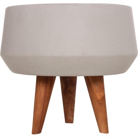 ΓΛΑΣΤΡΑ ΕΣΩΤ.ΧΩΡΟΥ QUAN HM4680.03S FIBER CEMENT ΓΚΡΙ--ΒΑΣΗ TEAK Φ37x36Υεκ