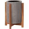 ΓΛΑΣΤΡΑ ΕΣΩΤ.ΧΩΡΟΥ HOFF HM4682.03S FIBER CEMENT ΓΚΡΙ-TEAK ΒΑΣΗ Φ33x42Υεκ