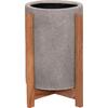 ΓΛΑΣΤΡΑ ΕΣΩΤ.ΧΩΡΟΥ HOFF HM4682.03S FIBER CEMENT ΓΚΡΙ-TEAK ΒΑΣΗ Φ33x42Υεκ