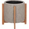 ΓΛΑΣΤΡΑ/ΚΑΣΠΟ ΕΣΩΤ.ΧΩΡΟΥ HOFF HM4682.03M FIBER CEMENT ΓΚΡΙ-TEAK ΒΑΣΗ Φ40x39Υεκ