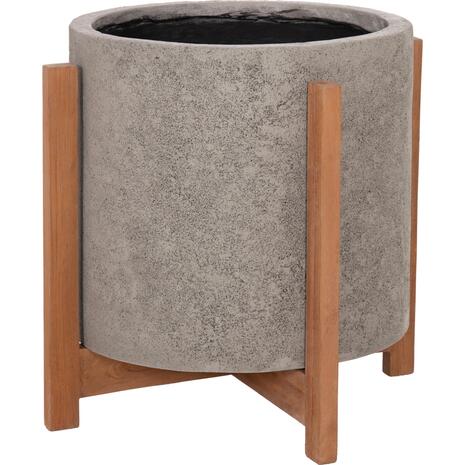 ΓΛΑΣΤΡΑ/ΚΑΣΠΟ ΕΣΩΤ.ΧΩΡΟΥ HOFF HM4682.03M FIBER CEMENT ΓΚΡΙ-TEAK ΒΑΣΗ Φ40x39Υεκ