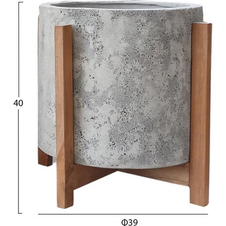 ΓΛΑΣΤΡΑ/ΚΑΣΠΟ ΕΣΩΤ.ΧΩΡΟΥ HOFF HM4682.03M FIBER CEMENT ΓΚΡΙ-TEAK ΒΑΣΗ Φ40x39Υεκ