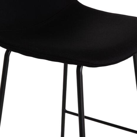 ΣΚΑΜΠΟ ΜΠΑΡ VINCENT HM9298.24 ΜΕΣΑΙΟΥ ΥΨΟΥΣ-ΜΑΥΡΟ ΥΦΑΣΜΑ-ΜΕΤΑΛΛΙΚΑ ΠΟΔΙΑ 43x50x92,5Υεκ (σετ 4 τεμαχίων)