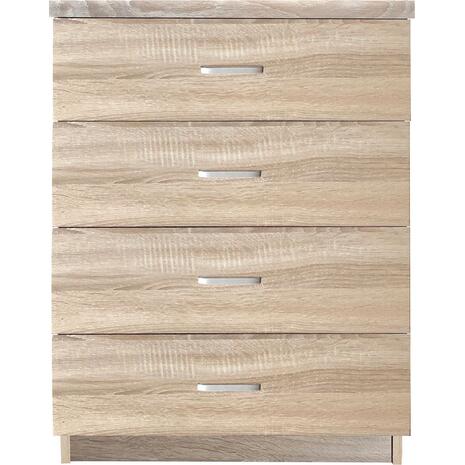 DRAWER Συρταριέρα με 4 Συρτάρια, Απόχρωση Sonoma (Ε7396,2)