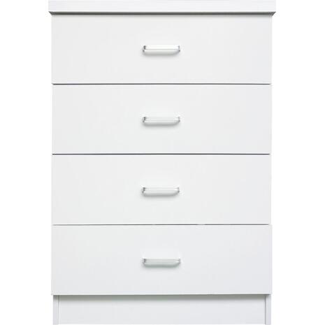 DRAWER Συρταριέρα με 4 Συρτάρια, Απόχρωση Άσπρο (Ε7396,1)