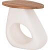 ΒΟΗΘΗΤΙΚΟ ΤΡΑΠΕΖΙ AIDA HM4692.02 FIBER CEMENT ΛΕΥΚΟ--ΞΥΛΟ TEAK TOP 47x60x59Υεκ