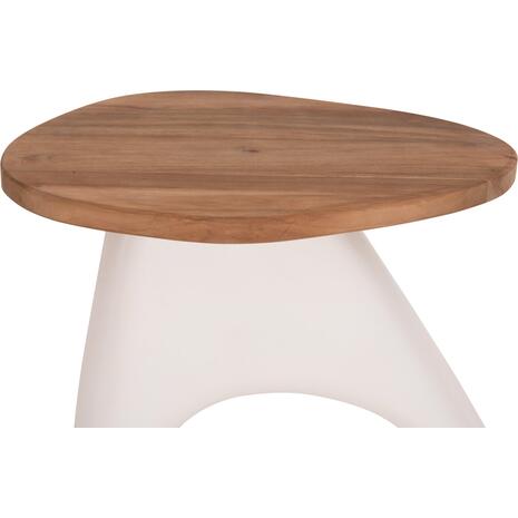ΒΟΗΘΗΤΙΚΟ ΤΡΑΠΕΖΙ AIDA HM4692.02 FIBER CEMENT ΛΕΥΚΟ--ΞΥΛΟ TEAK TOP 47x60x59Υεκ