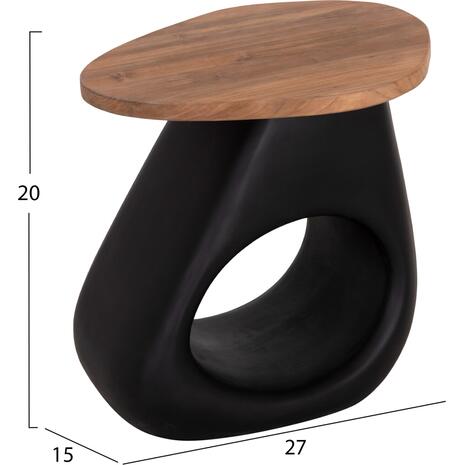 ΒΟΗΘΗΤΙΚΟ ΤΡΑΠΕΖΙ AIDA HM4692.01 FIBER CEMENT ΜΑΥΡΟ--ΞΥΛΟ TEAK TOP 47x60x59Υεκ
