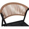 ΠΟΛΥΘΡΟΝΑ HOMAN HM6430.03 ΜΑΥΡΟ ΜΕΤΑΛΛΟ & TEXTILENE--ΜΠΕΖ P.E.RATTAN 53x58x75Υεκ