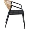 ΠΟΛΥΘΡΟΝΑ HOMAN HM6430.03 ΜΑΥΡΟ ΜΕΤΑΛΛΟ & TEXTILENE--ΜΠΕΖ P.E.RATTAN 53x58x75Υεκ
