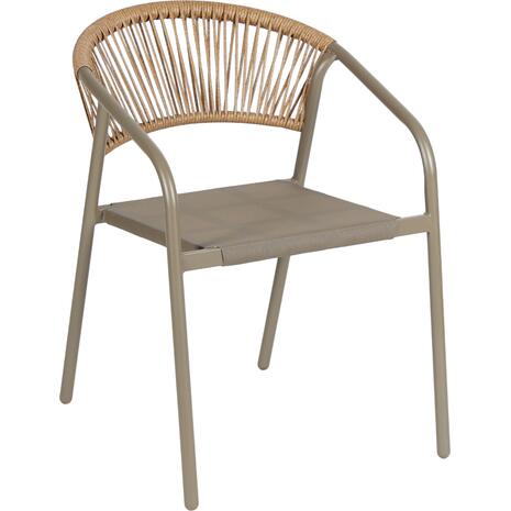 ΠΟΛΥΘΡΟΝΑ HOMAN HM6430.04 ΣΑΜΠΑΝΙ ΜΕΤΑΛΛΟ & TEXTILENE--ΜΠΕΖ P.E.RATTAN 53x58x75Υεκ