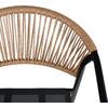 ΠΟΛΥΘΡΟΝΑ HOMAN HM6430.03 ΜΑΥΡΟ ΜΕΤΑΛΛΟ & TEXTILENE--ΜΠΕΖ P.E.RATTAN 53x58x75Υεκ