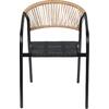 ΠΟΛΥΘΡΟΝΑ HOMAN HM6430.03 ΜΑΥΡΟ ΜΕΤΑΛΛΟ & TEXTILENE--ΜΠΕΖ P.E.RATTAN 53x58x75Υεκ