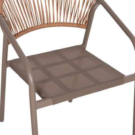 ΠΟΛΥΘΡΟΝΑ HOMAN HM6430.04 ΣΑΜΠΑΝΙ ΜΕΤΑΛΛΟ & TEXTILENE--ΜΠΕΖ P.E.RATTAN 53x58x75Υεκ