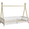 ΚΡΕΒΑΤΙ ΠΑΙΔΙΚΟ ΜΕ ΚΑΓΚΕΛΑ MUNK HM739.03 τ.MONTESSORI ΠΕΥΚΟ ΦΥΣΙΚΟ-ΛΕΥΚΟ--190x90εκ