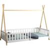 ΚΡΕΒΑΤΙ ΠΑΙΔΙΚΟ ΜΕ ΚΑΓΚΕΛΑ MUNK HM739.03 τ.MONTESSORI ΠΕΥΚΟ ΦΥΣΙΚΟ-ΛΕΥΚΟ--190x90εκ