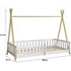 ΚΡΕΒΑΤΙ ΠΑΙΔΙΚΟ ΜΕ ΚΑΓΚΕΛΑ MUNK HM739.03 τ.MONTESSORI ΠΕΥΚΟ ΦΥΣΙΚΟ-ΛΕΥΚΟ--190x90εκ