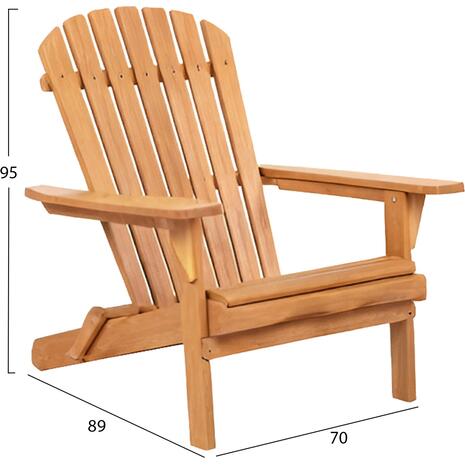 ΠΟΛΥΘΡΟΝΑ LOUNGE ΠΤΥΣΣΟΜΕΝΗ SKALL HM6619 ΞΥΛΟ TEAK ΦΥΣΙΚΟ 70x89x95Υεκ.