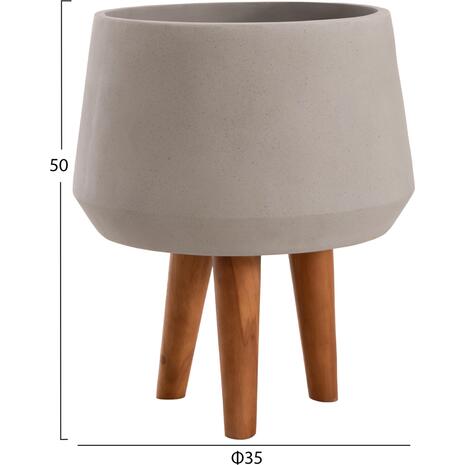 ΓΛΑΣΤΡΑ ΕΣΩΤ.ΧΩΡΟΥ QUAN HM4680.03M FIBER CEMENT ΓΚΡΙ--ΒΑΣΗ TEAK Φ35x50Υεκ