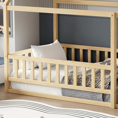 ΚΡΕΒΑΤΙ ΠΑΙΔΙΚΟ ΜΕ ΚΑΓΚΕΛΟ HOUSER HM706.01 τ.MONTESSORI ΞΥΛΟ ΠΕΥΚΟ ΦΥΣΙΚΟ-190x90εκ