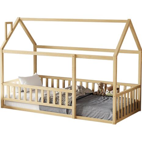 ΚΡΕΒΑΤΙ ΠΑΙΔΙΚΟ ΜΕ ΚΑΓΚΕΛΟ HOUSER HM706.01 τ.MONTESSORI ΞΥΛΟ ΠΕΥΚΟ ΦΥΣΙΚΟ-190x90εκ