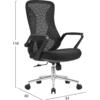 ΚΑΡΕΚΛΑ ΓΡΑΦΕΙΟΥ DECIFER HM1212.01 ΜΑΥΡO MESH-ΒΑΣΗ ΧΡΩΜΙΟΥ 61x60x110Υεκ.