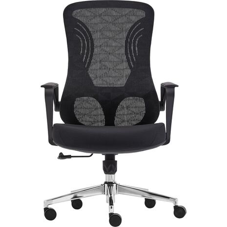 ΚΑΡΕΚΛΑ ΓΡΑΦΕΙΟΥ DECIFER HM1212.01 ΜΑΥΡO MESH-ΒΑΣΗ ΧΡΩΜΙΟΥ 61x60x110Υεκ.