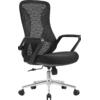 ΚΑΡΕΚΛΑ ΓΡΑΦΕΙΟΥ DECIFER HM1212.01 ΜΑΥΡO MESH-ΒΑΣΗ ΧΡΩΜΙΟΥ 61x60x110Υεκ.
