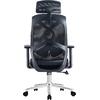 ΚΑΡΕΚΛΑ ΓΡΑΦΕΙΟΥ FLEXORA HM1213.01 ΜΑΥΡO MESH-ΒΑΣΗ ΧΡΩΜΙΟΥ 60x63x125Υεκ
