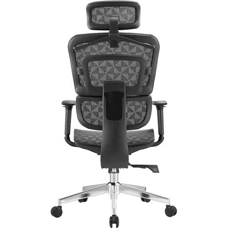 ΚΑΡΕΚΛΑ ΓΡΑΦΕΙΟΥ MODEN HM1215.01 ΜΑΥΡO MESH--ΒΑΣΗ ΧΡΩΜΙΟΥ 68x69x126Υεκ