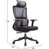 ΚΑΡΕΚΛΑ ΓΡΑΦΕΙΟΥ NOVUS HM1214.01 ΜΑΥΡO MESH--ΜΑΥΡΗ ΒΑΣΗ 72x67x125Υεκ