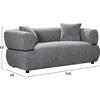 ΚΑΝΑΠΕΣ 2-ΘΕΣΙΟΣ ARCTIS HM3328.01 ΓΚΡΙ ΥΦΑΣΜΑ 169x88x88Υεκ.