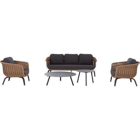 ΣΕΤ ΣΑΛΟΝΙ 5ΤΜΧ STERN HM6555.01 ΓΚΡΙ ΑΛΟΥΜΙΝΙΟ & OLEFIN--TWIST WICKER ΣΕ ΦΥΣΙΚΟ