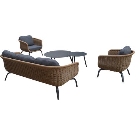 ΣΕΤ ΣΑΛΟΝΙ 5ΤΜΧ STERN HM6555.01 ΓΚΡΙ ΑΛΟΥΜΙΝΙΟ & OLEFIN--TWIST WICKER ΣΕ ΦΥΣΙΚΟ