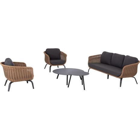 ΣΕΤ ΣΑΛΟΝΙ 5ΤΜΧ STERN HM6555.01 ΓΚΡΙ ΑΛΟΥΜΙΝΙΟ & OLEFIN--TWIST WICKER ΣΕ ΦΥΣΙΚΟ