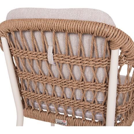 ΠΟΛΥΘΡΟΝΑ BOXER HM6556.02 ΑΛΟΥΜΙΝΙΟ & OLEFIN ΜΠΕΖ-TWIST WICKER 58x60x80Yεκ (σετ 2 τεμαχίων)