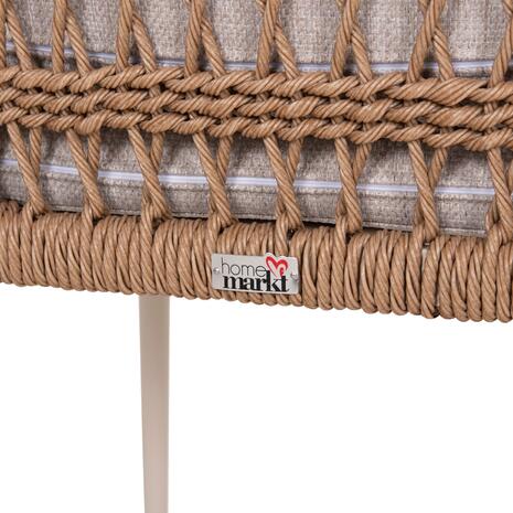 ΠΟΛΥΘΡΟΝΑ BOXER HM6556.02 ΑΛΟΥΜΙΝΙΟ & OLEFIN ΜΠΕΖ-TWIST WICKER 58x60x80Yεκ (σετ 2 τεμαχίων)