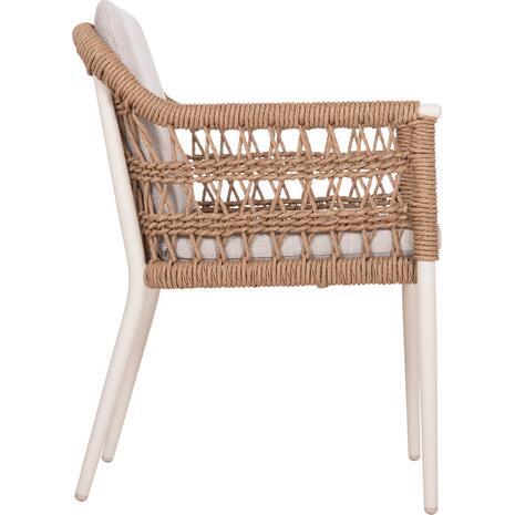 ΠΟΛΥΘΡΟΝΑ BOXER HM6556.02 ΑΛΟΥΜΙΝΙΟ & OLEFIN ΜΠΕΖ-TWIST WICKER 58x60x80Yεκ (σετ 2 τεμαχίων)