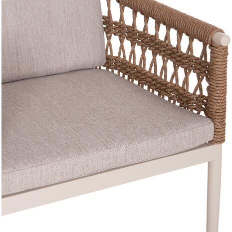ΠΟΛΥΘΡΟΝΑ BOXER HM6556.02 ΑΛΟΥΜΙΝΙΟ & OLEFIN ΜΠΕΖ-TWIST WICKER 58x60x80Yεκ (σετ 2 τεμαχίων)
