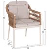 ΠΟΛΥΘΡΟΝΑ BOXER HM6556.02 ΑΛΟΥΜΙΝΙΟ & OLEFIN ΜΠΕΖ-TWIST WICKER 58x60x80Yεκ (σετ 2 τεμαχίων)