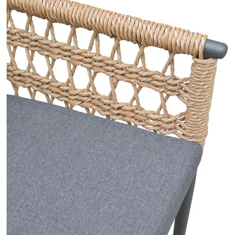 ΠΟΛΥΘΡΟΝΑ BOXER HM6556.01 ΑΛΟΥΜΙΝΙΟ & OLEFIN ΓΚΡΙ-TWIST WICKER 58x60x80Yεκ (σετ 2 τεμαχίων)