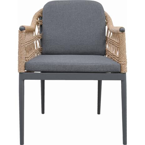 ΠΟΛΥΘΡΟΝΑ BOXER HM6556.01 ΑΛΟΥΜΙΝΙΟ & OLEFIN ΓΚΡΙ-TWIST WICKER 58x60x80Yεκ (σετ 2 τεμαχίων)
