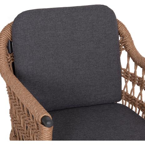 ΠΟΛΥΘΡΟΝΑ BOXER HM6556.01 ΑΛΟΥΜΙΝΙΟ & OLEFIN ΓΚΡΙ-TWIST WICKER 58x60x80Yεκ (σετ 2 τεμαχίων)