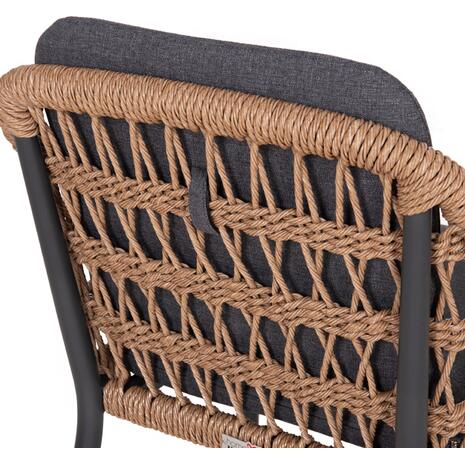 ΠΟΛΥΘΡΟΝΑ BOXER HM6556.01 ΑΛΟΥΜΙΝΙΟ & OLEFIN ΓΚΡΙ-TWIST WICKER 58x60x80Yεκ (σετ 2 τεμαχίων)